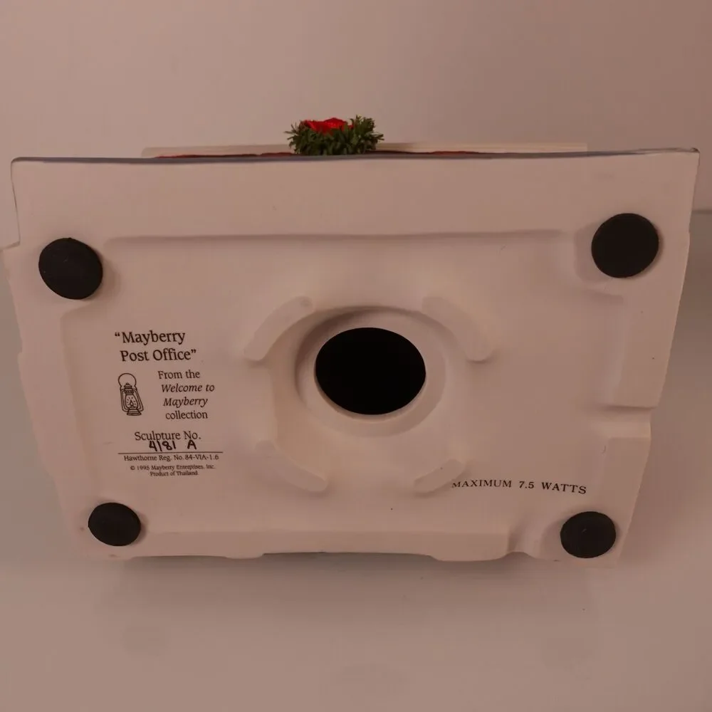 Hawthorne Village Welcome to Mayberry Lighted Post Office 1995 Christmas Wreath